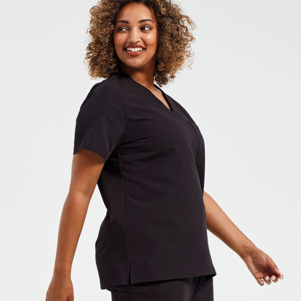 Damen V-Ausschnitt Stretch Kasack Miniaturansicht