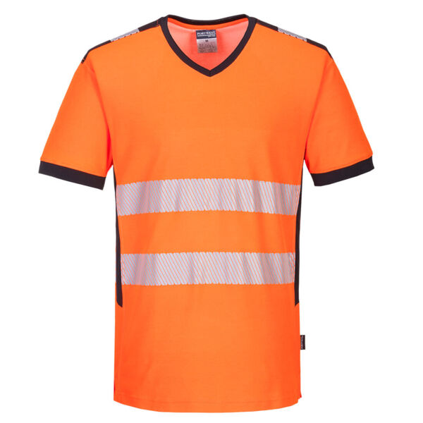 PW3 Warnschutz-T-Shirt mit V-Ausschnitt und Mesh Einsatz kurzarm Miniaturansicht